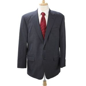 Hickey Freeman for Nordstrom Men Dark Gray Check Wool Suit Jacket Size 44